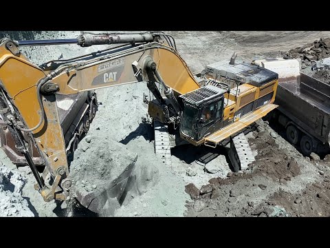 Caterpillar 390D Excavator Loading Mercedes Arocs 4142 Trucks - Pyramis Ate