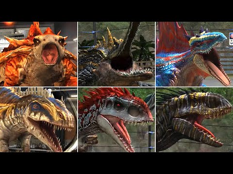 ALL DINOSAURS ATTACK ANIMATION | Jurassic World The Game