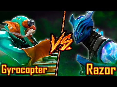 Dota 2 Gyrocopter VS Razor | 7.29d DOTA 2 Battle