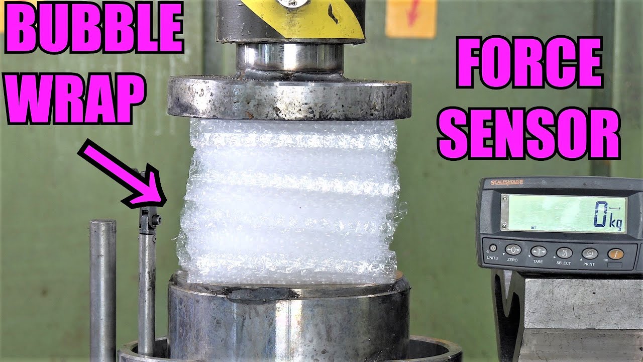 How Strong is Bubble Wrap? Hydraulic press test!