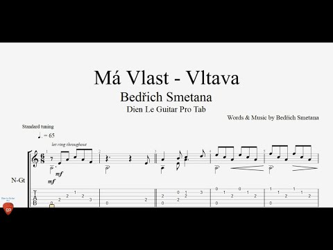 Guitar Tab Tutorial - Má Vlast - Vltava (Bedřich Smetana)