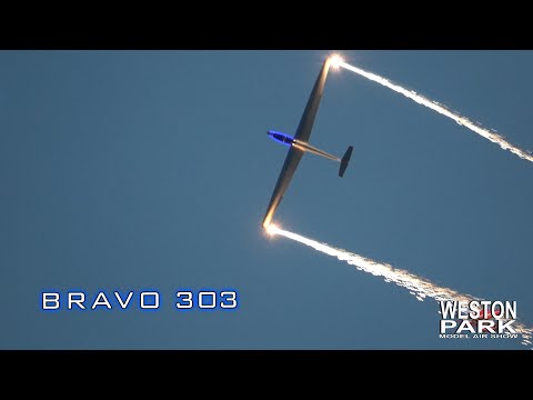 GliderFX Night display with Fireworks - Schleicher ASK-21 - G-CJKZ - Weston Park 2021