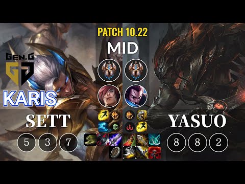 GEN Karis Sett vs Yasuo Mid - KR Patch 10.22