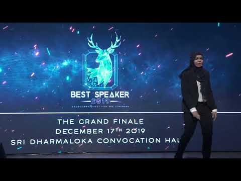 Famidha Faiz - Little Things Make Big Days - Impromptu Speech - Best Speaker 2019