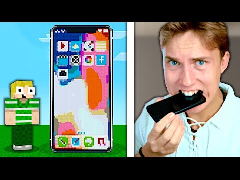 Byg og Spis #8: JEG SPISER EN MOBIL!! - Dansk Minecraft