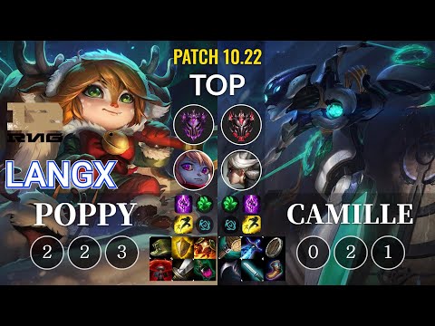 RNG Langx Poppy vs Camille Top - KR Patch 10.22