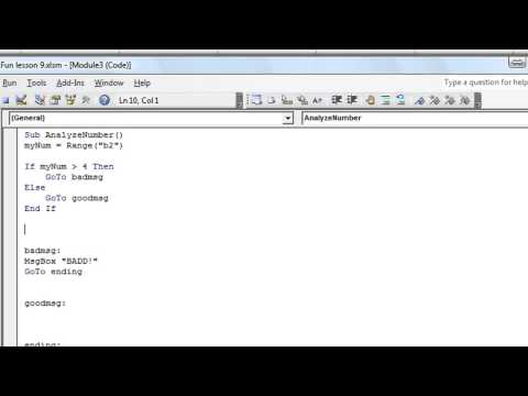 Excel VBA Basics #15 How to Use GOTO to Jump Around Your Macro