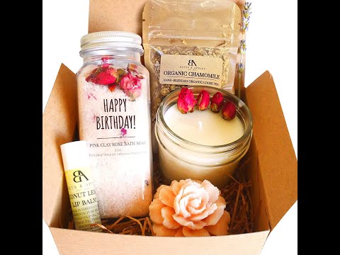 Happy Birthday Gift Basket, Gift Baskets for Women, Gifts for Women, Handmade in USA