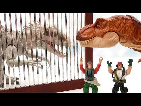 Dinosaurs Rescue The Prison-Trapped Dinosaurs! Indominus VS T-Rex! Dinos For Kids