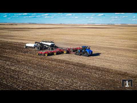 BLUE MONSTER on TRACKS! | New Holland T9.655 Seeding with HUGE Bourgault Air Drill in Canada 🇨🇦🔥
