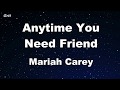 Anytime You Need A Friend Mariah Carey Karaoke No Guide Melody Instrumental