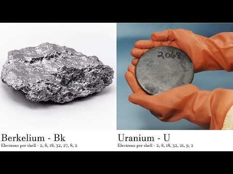 Berkelium - Bk vs Uranium - U Comparing Element attributes Atoms