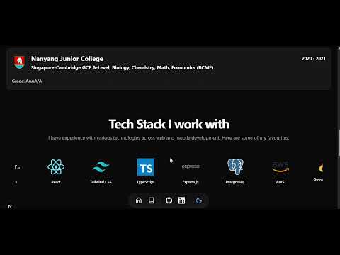 Hao Jun's Portfolio YouTube thumbnail