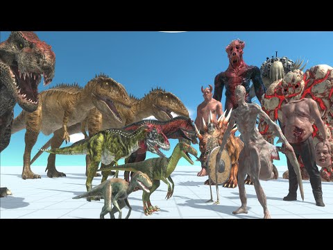 Carnivore Dinosaurs team VS Infernals team - ARBS (Animal Revolt Battle Simulator)