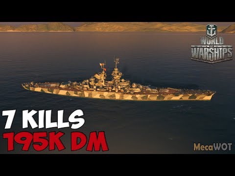 World of WarShips | République | 7 KILLS | 195K Damage - Replay Gameplay 1080p 60 fps