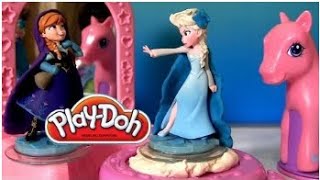 Play Doh Frozen Dolls Princess Anna & Snow Queen Elsa Disney Infinity Pinkie Pie Pretty Parlor
