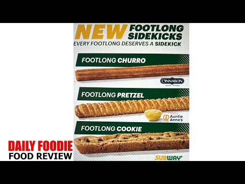 2024 Subway Sidekicks Deal Review - Footlong Churro Cookie Pretzel Unwrapping #foodreview