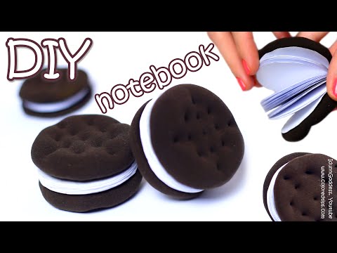 How To Make Oreo Notebook - DIY Chocolate Sandwich Cookies Notebook Tutorial