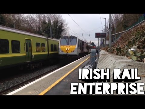 NIR Enterprise 201 Class Locomotive 8209 + Irish Rail Dart EMU 8600 Departs Raheny For Bray