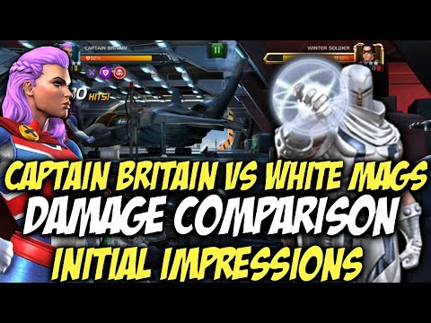 Captain Britain Vs White Magneto Damage Comparison | First Impressions | Marvel Contest Of Champions