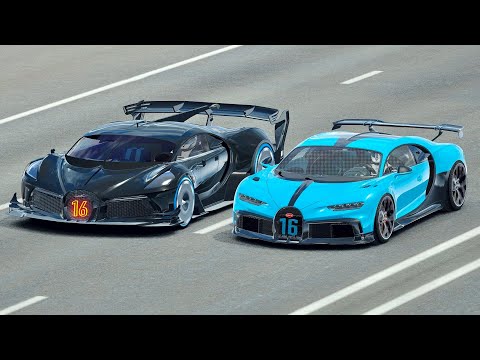 Bugatti Chiron Pur Sport vs Bugatti Black Devil VGT - Drag Race 20 KM