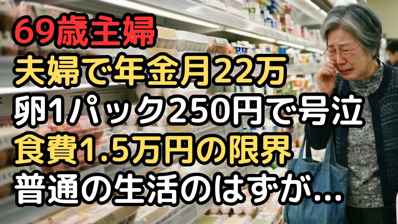 年金月22万の夫婦「普通の生活なら十分」のはずが…スーパーで卵1パック250円を見て泣いた69歳主婦、食費を月4万円→1.5万円に削減した結果