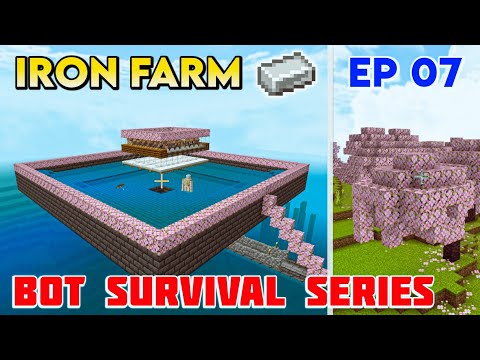 Finally Made A IRON FARM & Find Cherry Blossom Biome 😳| BOT Survival Series Episode 07