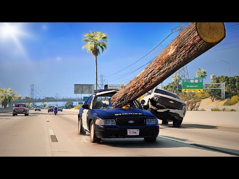 BeamNG Drive - Realistic Freeway Crashes #12