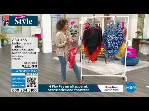 kathy ireland 1piece One Shoulder Ruffle Swimsuit