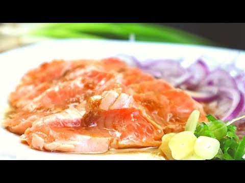 HOW TO MAKE SEARED SALMON SASHIMI AT HOME / Homemade dressing