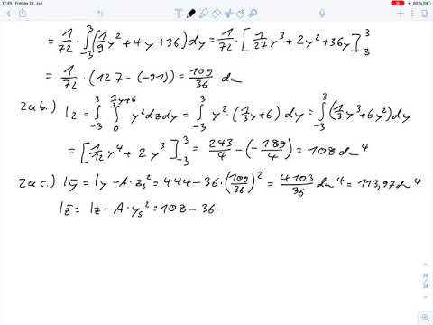 Doppelintegral - Flächenträgheitsmoment – Aufgabe 28 – Rep. Mathematik 2
