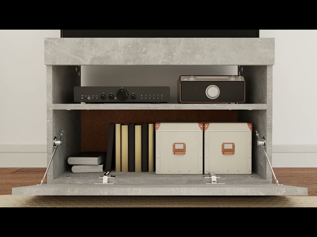 Video Teaser für 804418 vidaXL TV Cabinets with LED Lights 2 pcs Concrete Grey 60x35x40 cm
