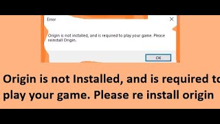 Origin is not installed, Please Re Install the origin  (FIFA-19 +)  fix