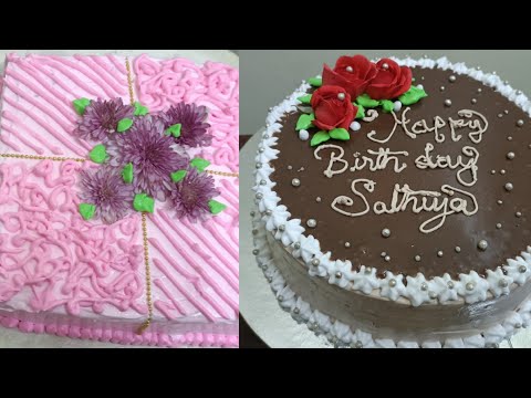 Real flowers cake decoration|Cake decoration ideas|Easy cake decoration| Vasantha kai vannam