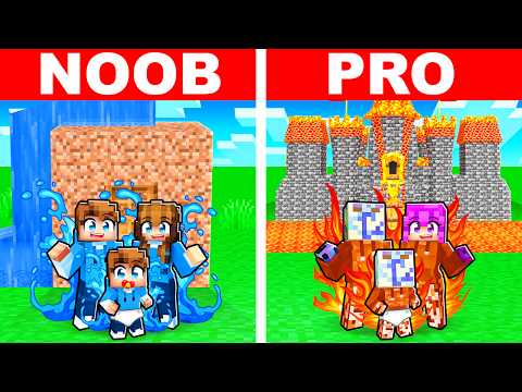 Having a NOOB vs PRO ELEMENTAL Family In Minecraft!