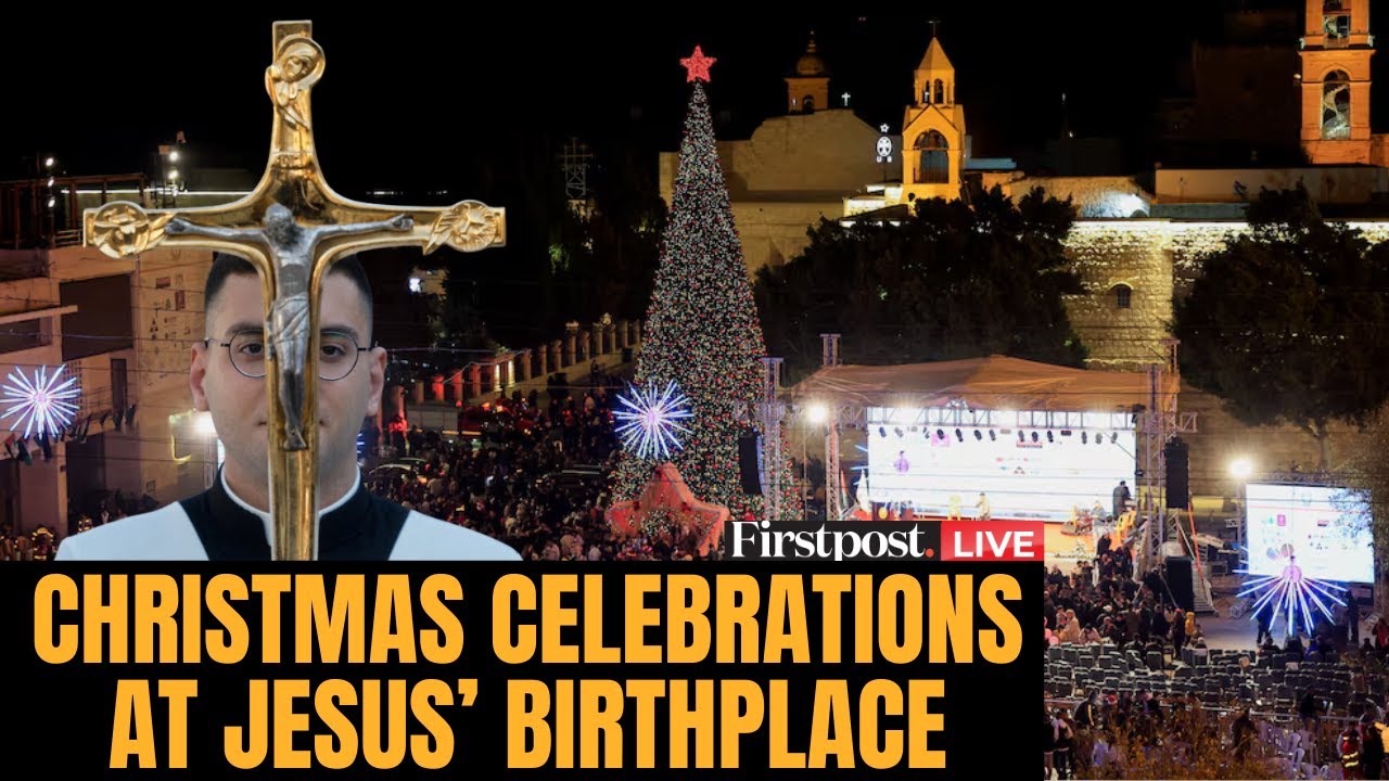 LIVE From Birthplace of Jesus: Manger Square Lights Up on Christmas in Bethlehem | Firstpost