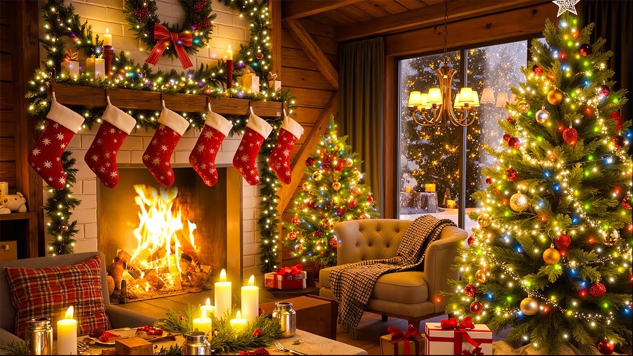 24/7 Beautiful Christmas Ambience 2025 🎁 Traditional Christmas Music Instrumentals 🎄 Cozy Fireplace