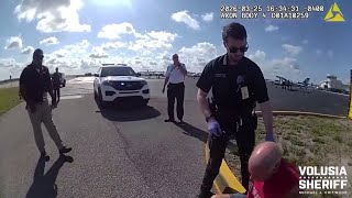 Body camera video shows Florida man’s arrest in Daytona Beach airport runway case