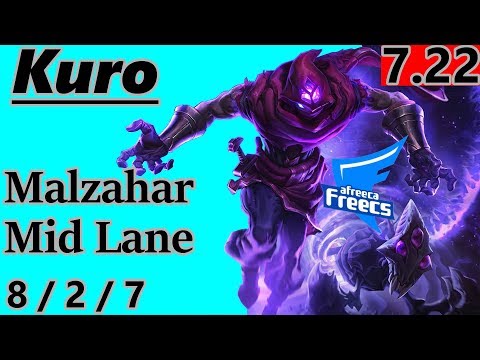 AFS Kuro as Malzahar Mid Lane - S7 Patch 7.22 - Korean Challenger - Full Gameplay