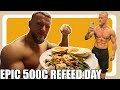 EPIC 500G CARB REFEED DAY DIET | Full Day Of Eating | 8 Weeks Out