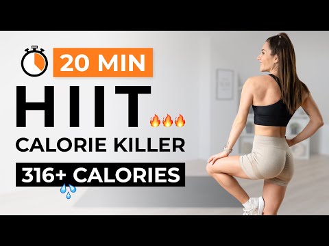20 min KILLER HIIT WORKOUT (Full Body Cardio) No Repeat, No Equipment, Home Workout