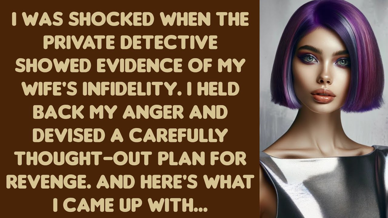 I was shocked when the private detective showed evidence of my wife's infidelity. I held back my...