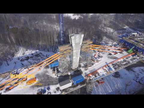 Trwa budowa czteroprzęsłowego mostu obok Ostródy