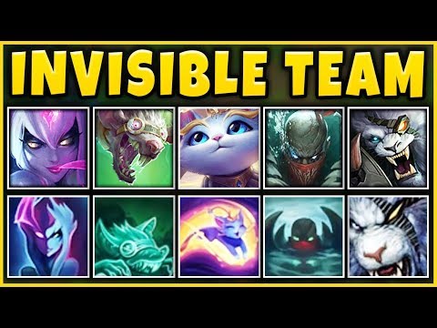 INVISIBLE TEAM COMP 2019 (ENTIRE TEAM STEALTH) THE MOST OP TEAM EVER - League of Legends