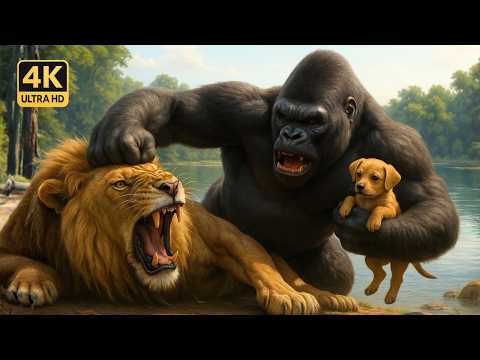 KING KONG vs LION KING – Epic Battle: Kong Saves Puppy From the Lion King | King Kong Movie