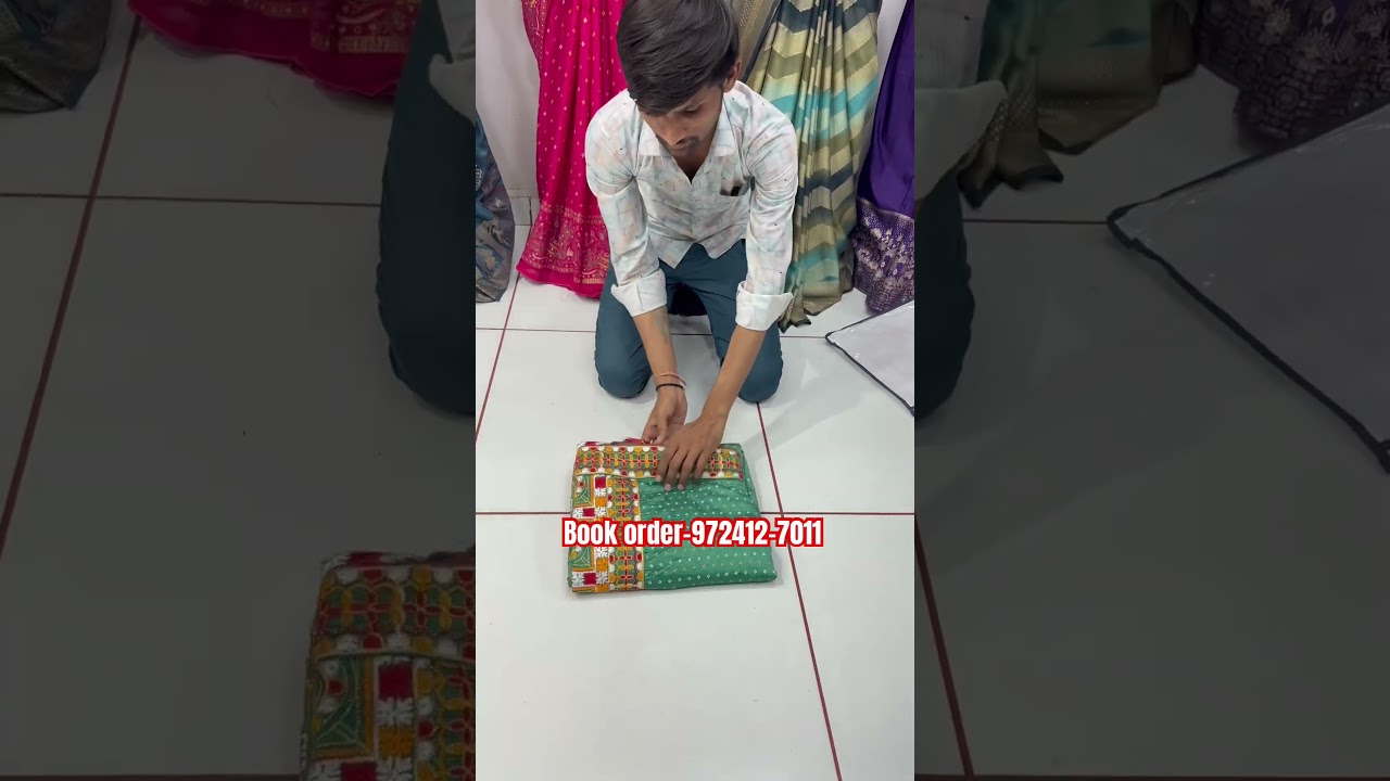 A very beautiful pure bandhani silk green colour sarees #youtube #instagram #shorts #trending #new ￼