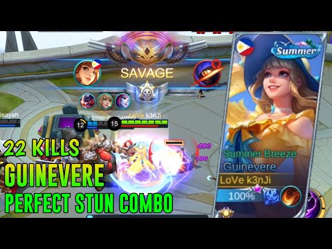 SAVAGE!! 22 KILLS NO MERCY | GUINEVERE PERFECT STUN COMBO - MLBB