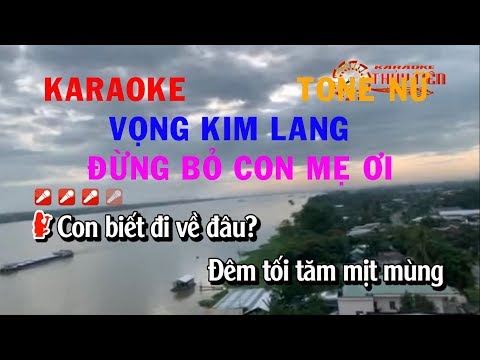 KARAOKE  ĐỪNG BỎ CON MẸ ƠI // VỌNG KIM LANG TG HOÀI PHONG //THỦY TIÊN BOLERO