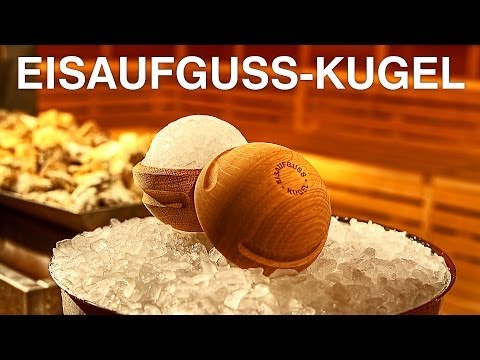 Sauna-Aufguss mit der SAUNAGUT® Eisaufguss-Kugel