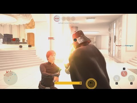 LUKE VS VADER EPIC CLASH ON BESPIN! - Star Wars Battlefront